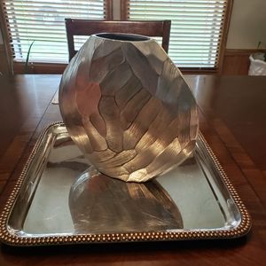 Silver  ceramic vase